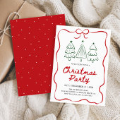 Modern Hand Drawn Christmas Tree Holiday Party Kaart