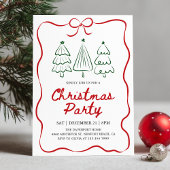 Modern Hand Drawn Christmas Tree Holiday Party Kaart