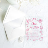 Modern Hand Drawn Class of 2026 Graduation Party Acryl Uitnodigingen