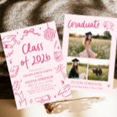 Modern Hand Drawn Class of 2026 Graduation Party Kaart