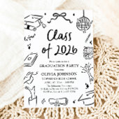 Modern Hand Drawn Class of 2026 Graduation Party Kaart