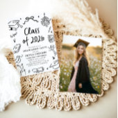 Modern Hand Drawn Class of 2026 Graduation Party Kaart