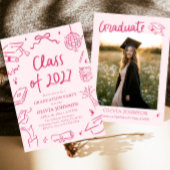 Modern Hand Drawn Class of 2027 Graduation Party Kaart