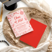 Modern Hand Drawn Class of 2027 Graduation Party Kaart