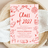 Modern Hand Drawn Class of 2027 Graduation Party Kaart