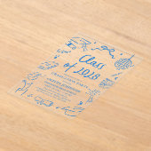 Modern Hand Drawn Class of 2028 Graduation Party Acryl Uitnodigingen (Laagn)