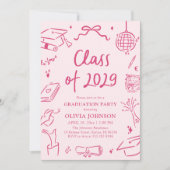 Modern Hand Drawn Class of 2029 Graduation Party Kaart (Voorkant)
