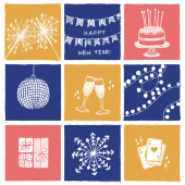 Modern Hand-Drawn Colorful New Year Elements 2026 Feestdagenkaart