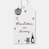 Modern Hand Drawn disco ball 30th Birthday Cadeaulabel (Voorkant)