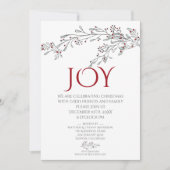 Modern Hand Drawn Doodle Mistletoe Kerstparty Kaart (Voorkant)