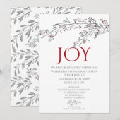 Modern Hand Drawn Doodle Mistletoe Kerstparty Kaart (Voorkant / Achterkant)