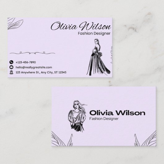 Modern Hand-Drawn Icon Business Card Visitekaartje (Voorkant / Achterkant)