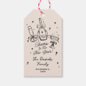 Modern Hand Drawn New Year's Eve Party Cadeaulabel (Voorkant)