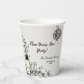 Modern Hand Drawn New Year's Eve Party Papieren Bekers (Achterkant)
