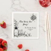 Modern Hand Drawn New Year's Eve Party Servet (Insitu)