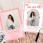 Modern Hand Drawn Photo Graduation Party Kaart