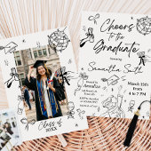 Modern Hand Drawn Photo Graduation Party Kaart