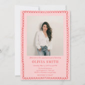 Modern Hand Drawn Photo Graduation Party Kaart (Achterkant)