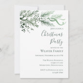 Modern Hand Drawn Pine kerstfeest uitnodiging (Voorkant)