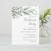 Modern Hand Drawn Pine kerstfeest uitnodiging (Staand voorkant)