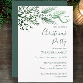 Modern Hand Drawn Pine kerstfeest uitnodiging