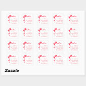 Modern Hand Drawn Red Bow Personalized Christmas Vierkante Sticker (Vel)