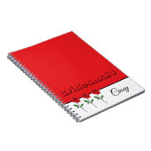Modern Hand Drawn Red Roses Bridesmaid Notitieboek (Rechterzijde)