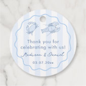 Modern Hand-Drawn Seafood Boil Wedding Shower Bedankjes Labels (Achterkant)