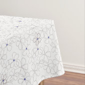 Modern Hand-drawn Taupe Periwinkle Flower Tafelkleed (Voorbeeld)