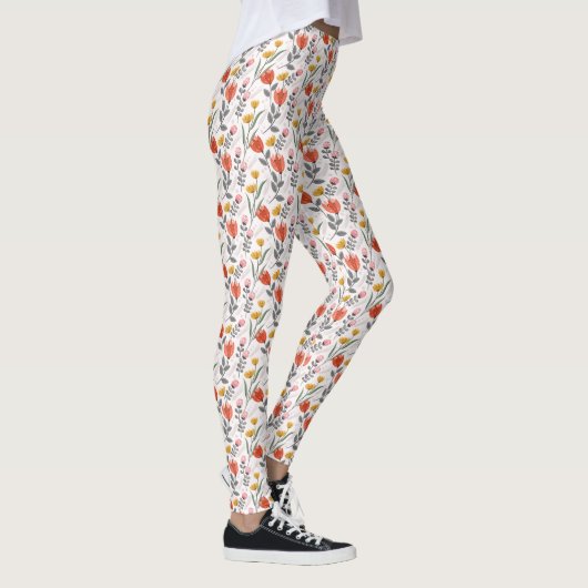 Modern Hand Drawn - Tulpen Leggings (Rechts)