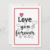 Modern Hand Drawn Valentine Card for Wife Sketch   Feestdagenkaart (Voorkant)