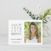 Modern Hand Geletterd Afstuderen Fotofeest Uitnodi Aankondiging (Staand voorkant)