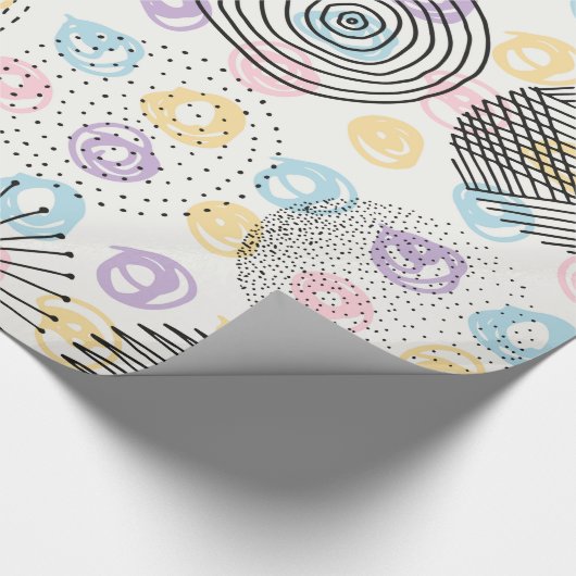 Modern Hand gemaakt Cirkels Patroon Cadeaupapier (Hoek)