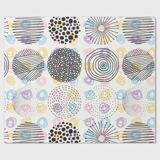 Modern Hand gemaakt Cirkels Patroon Cadeaupapier (Vlak)