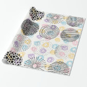 Modern Hand gemaakt Cirkels Patroon Cadeaupapier (Uitgerold)