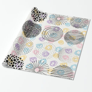 Modern Hand gemaakt Cirkels Patroon Cadeaupapier