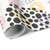 Modern Hand gemaakt Cirkels Patroon Cadeaupapier (Rol Hoek)
