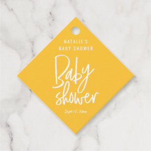 Modern hand geschreven baby shower bedankjes labels