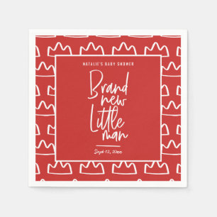 Modern hand geschreven baby shower servet