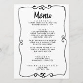 Modern Hand geschreven Funky Retro Lijst Bruiloft Menu (Voorkant)