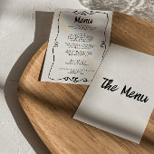 Modern Hand geschreven Funky Retro Lijst Bruiloft Menu