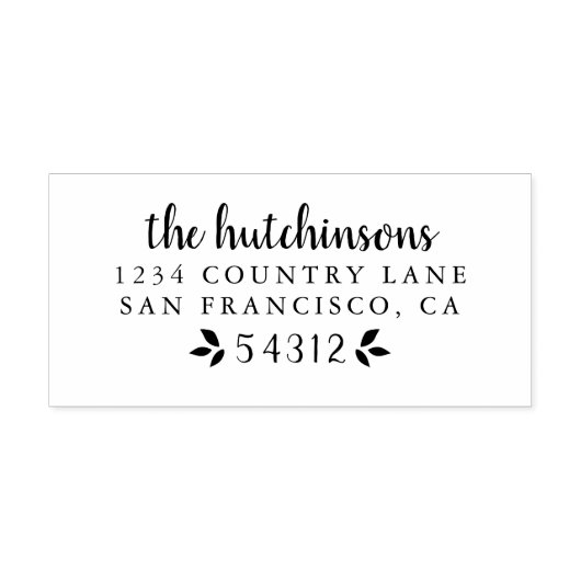 Modern Hand geschreven script familienaam adres Zelfinktende Stempel (Design)