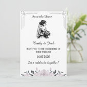 Modern Hand getekend Grappig Wedding Day party Kaart (Staand voorkant)