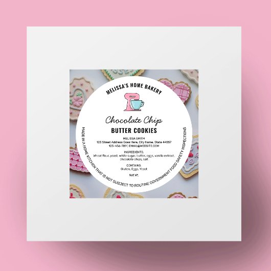 Modern Hand getrokken Bakery Food License Label