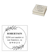 Modern Hand-getrokken Botanische krans retouradres Rubberstempel (Gestempeld)