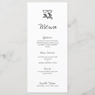 Modern Hand getrokken bruiloft menu