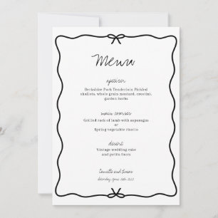 Modern Hand getrokken bruiloft menu Kaart