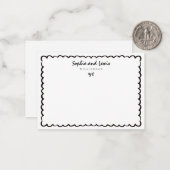 Modern Hand getrokken paar stationery Notitiekaartje (Voorkant / Achterkant in situ)