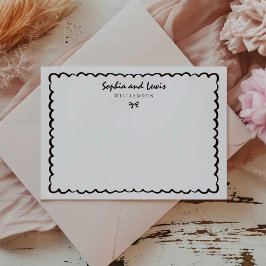 Modern Hand getrokken paar stationery Notitiekaartje