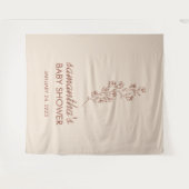 Modern Hand Letter Baby Shower Botanical Backdrop Wandkleed (Voorkant (horizontaal))